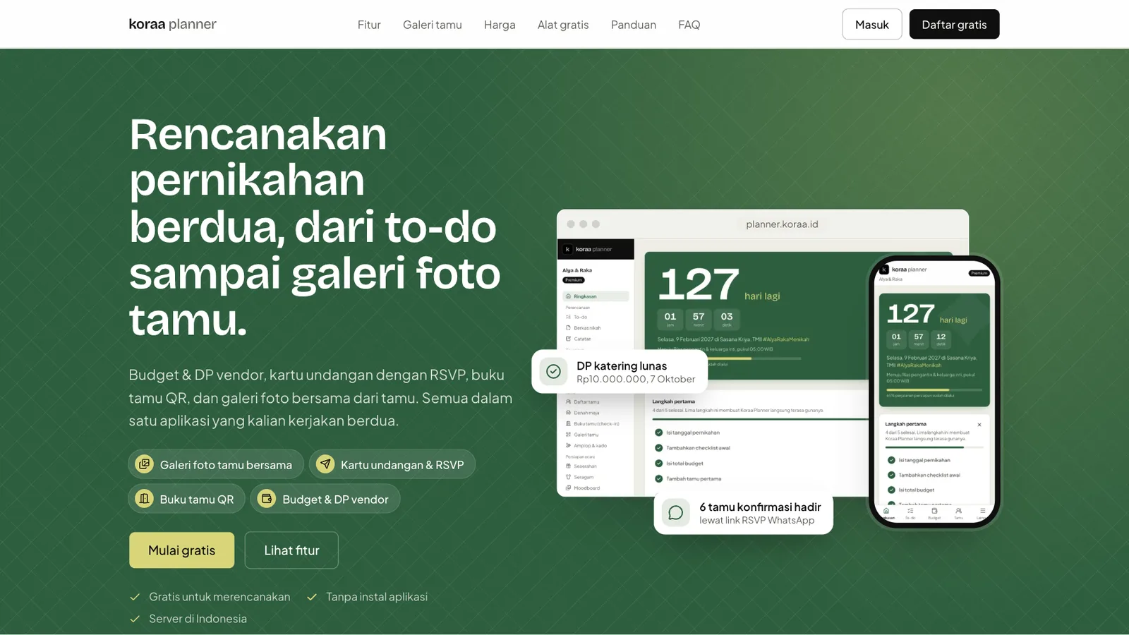 Koraa Planner on desktop and phone
